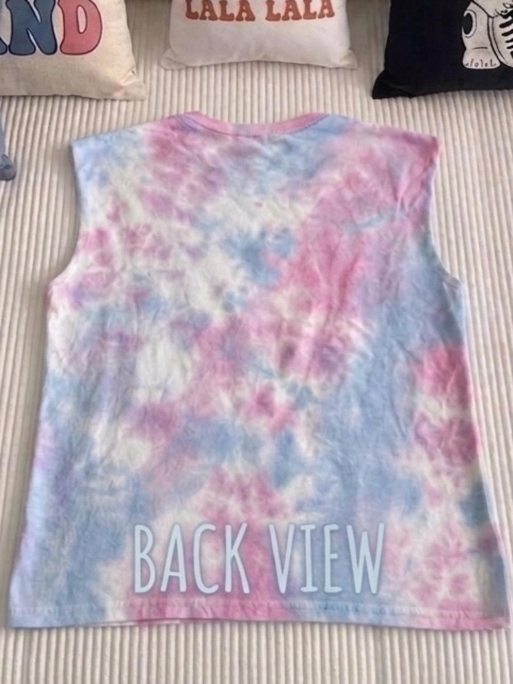 Dressed in Lala Bad Babe Tank Top Large Cotton Candy Tie Dye Shoulder Pads 2021 - Picture 9 of 11